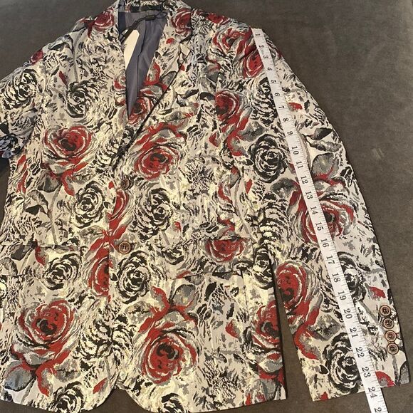 Men’s Single Breasted Floral Suit Blazer Jacket Size 34 NWT - Picture 7 of 9